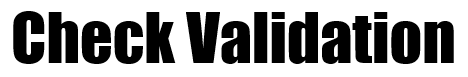 Check Validation